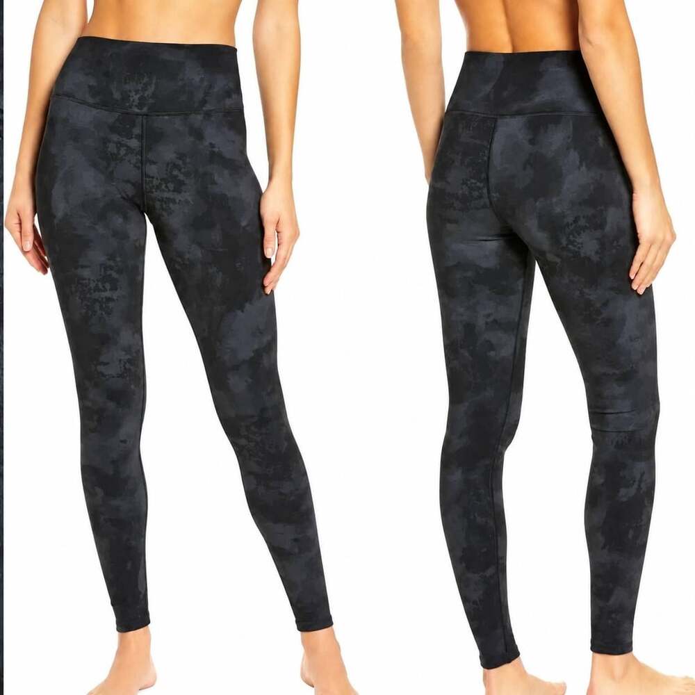 Alo Yoga High Waist Airbrush Legging Black Smoke Tie Dye Size S